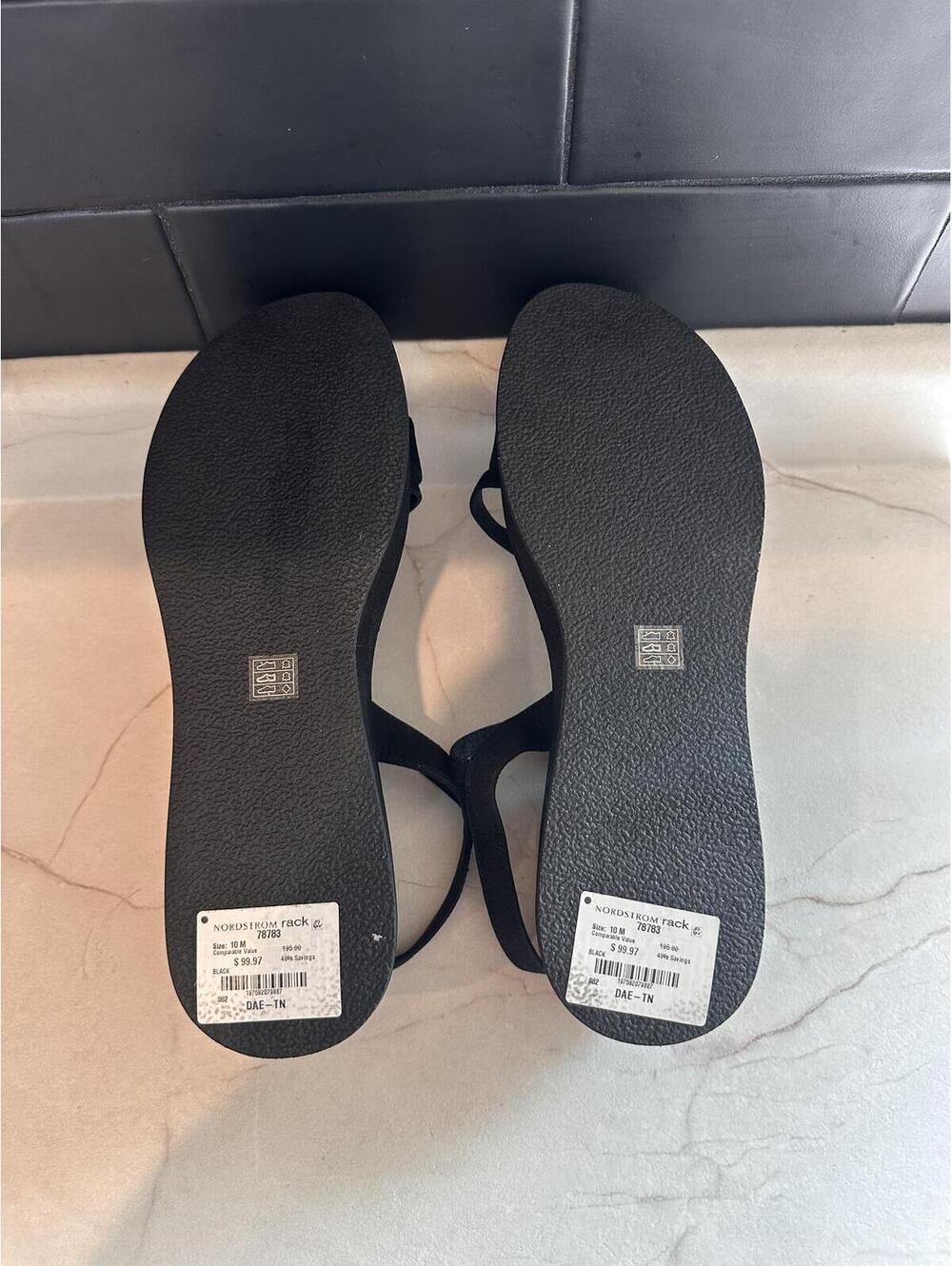 NEW Eileen Fisher Dae Leather Wedge Platform Strappy Sandals Black Women’s sz 10 - Picture 7 of 15